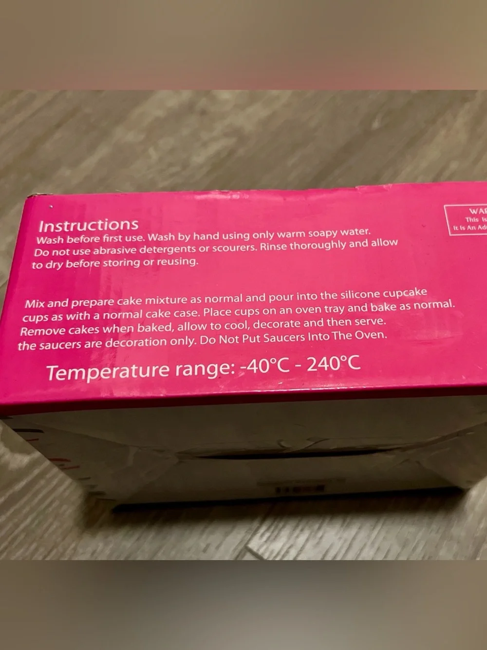 Bake & Serve Teacup Cupcake Molds - 4 Cups/Saucers - NIP Pink Box Has Been Open